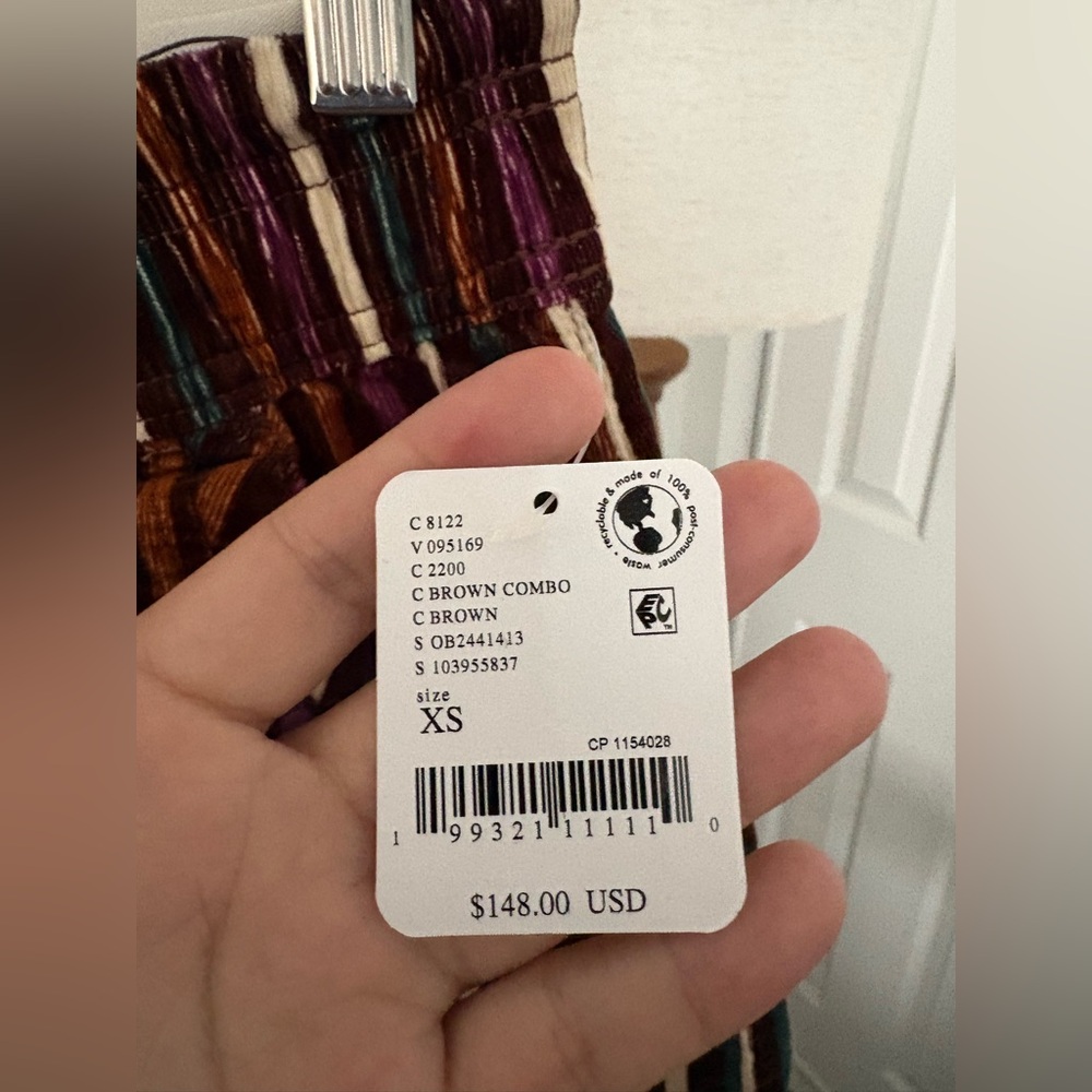 NWT FREE PEOPLE WE THE FREE Easy Peasy Printed Cord Jeans | Brown Combo $148 XS - Picture 8 of 12